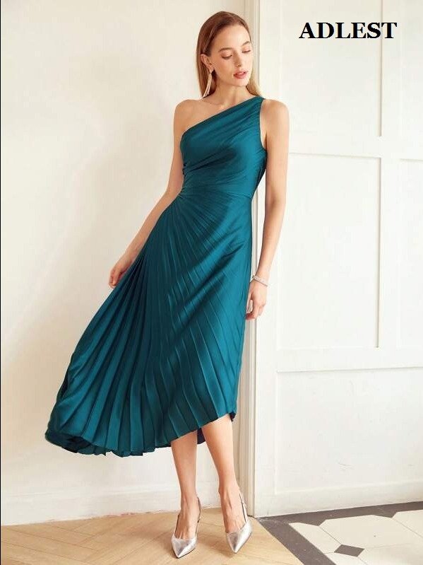 ADLEST | MOTF PREMIUM PLEATED ONE SHOULDER DRESS,HOLIDAY PARTY BIRTHDAY FORMAL EVENING OCCASSION product image (8)