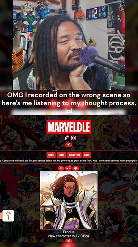 Comic Marveldle for Jul 19! I'M SO MAD. I recorded on the wrong scene in OBS and since these are basically one a day.... here...