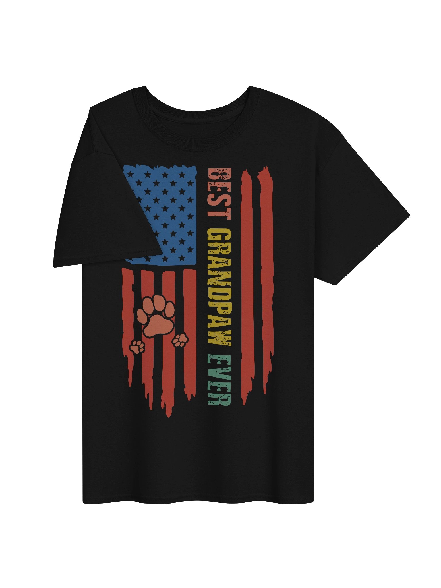 Best Grandpaw Ever Patriotic Dog Grandpa Paw Print T-Shirt product image (3)