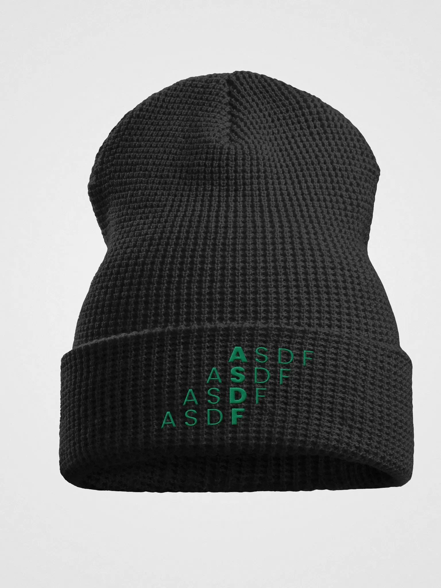 ASDF Waffle Beanie (Teal Logo) product image (1)
