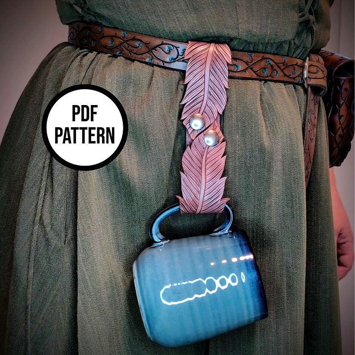 Leather Feather Belt Loop - PDF Pattern for Leathercraft product image (1)