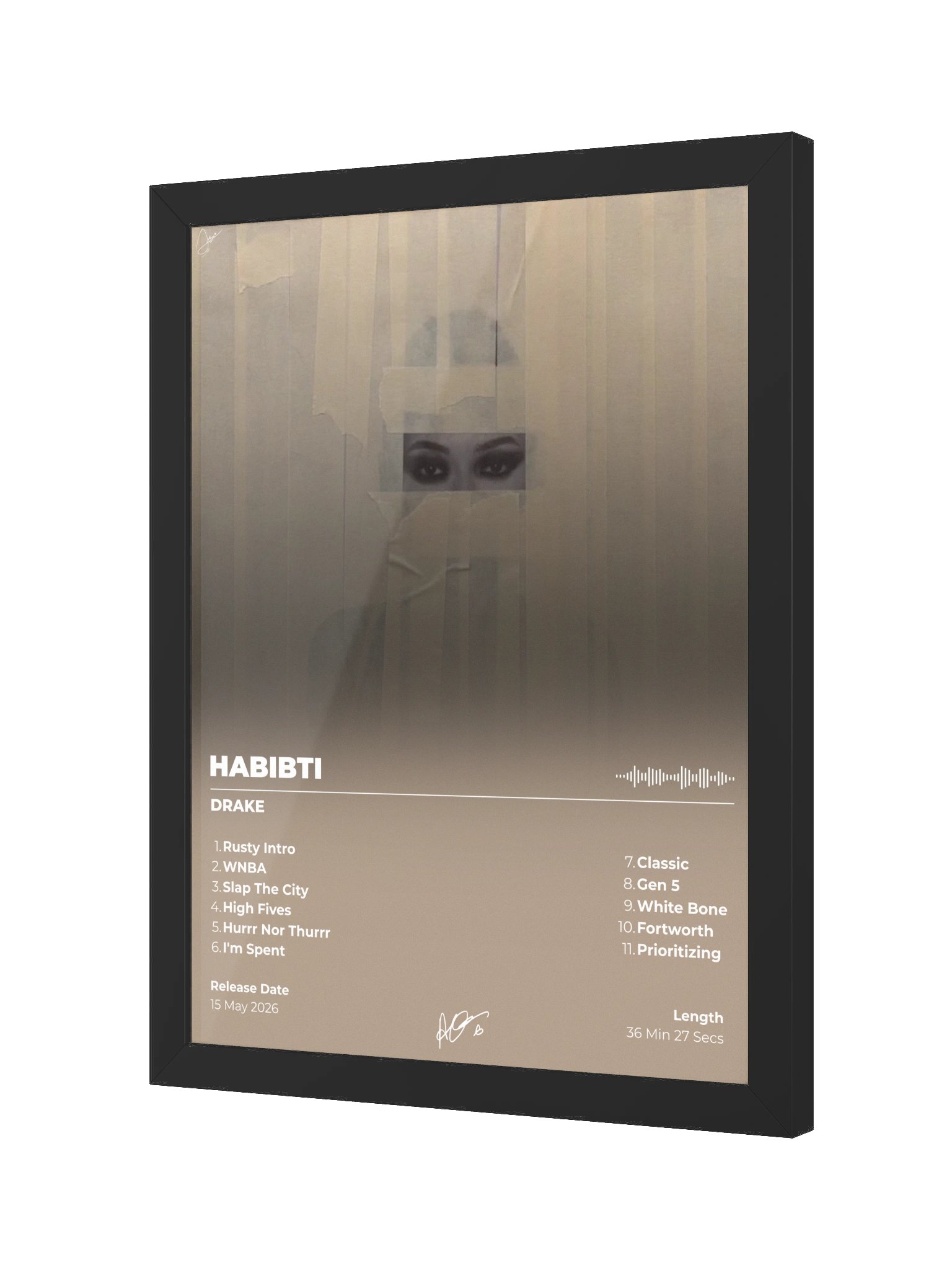 HABIBTI Album Tracklist Framed Poster product image (4)