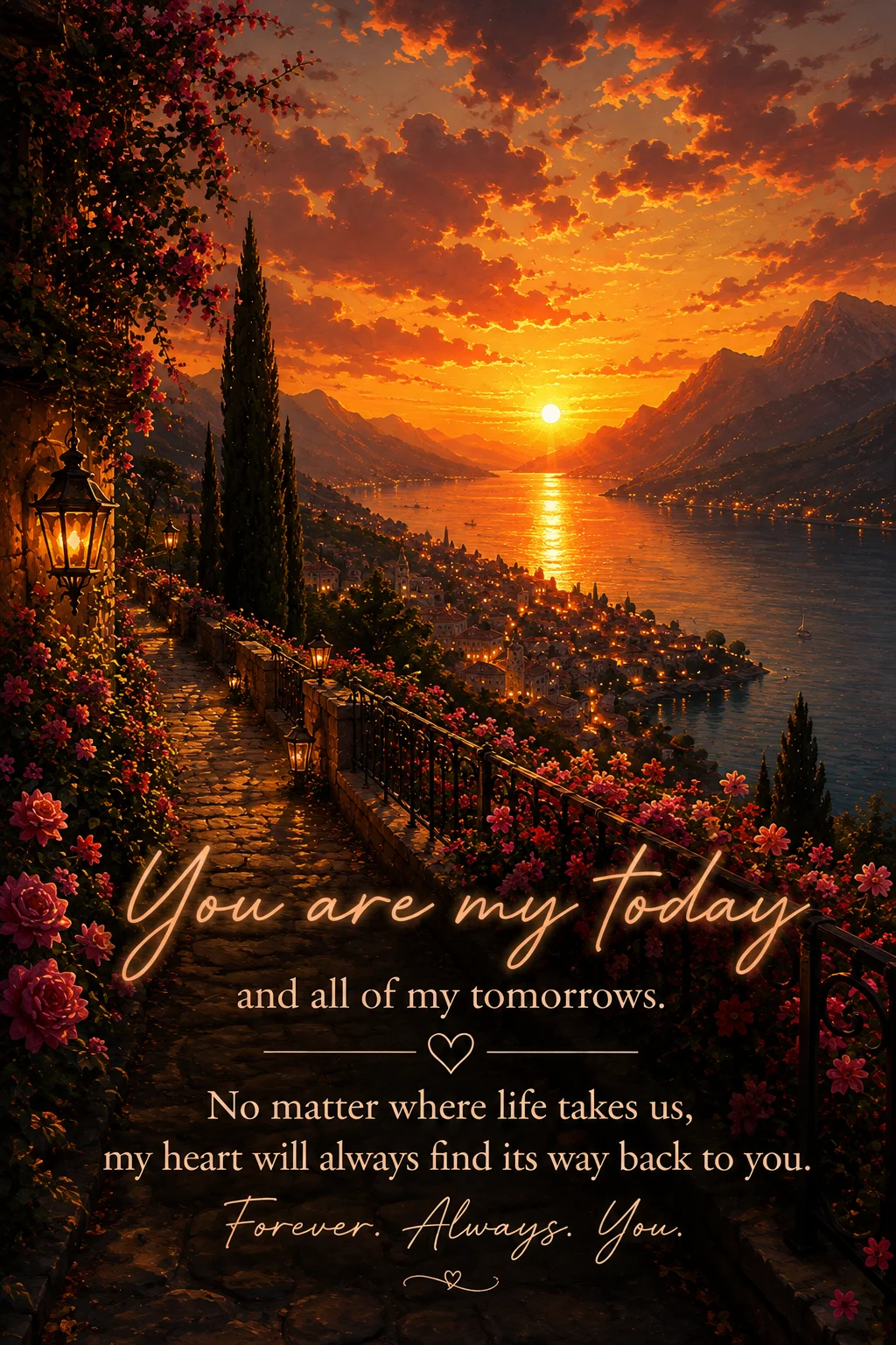 You Are My Today - Romantic Sunset Wall Art Quote product image (1)