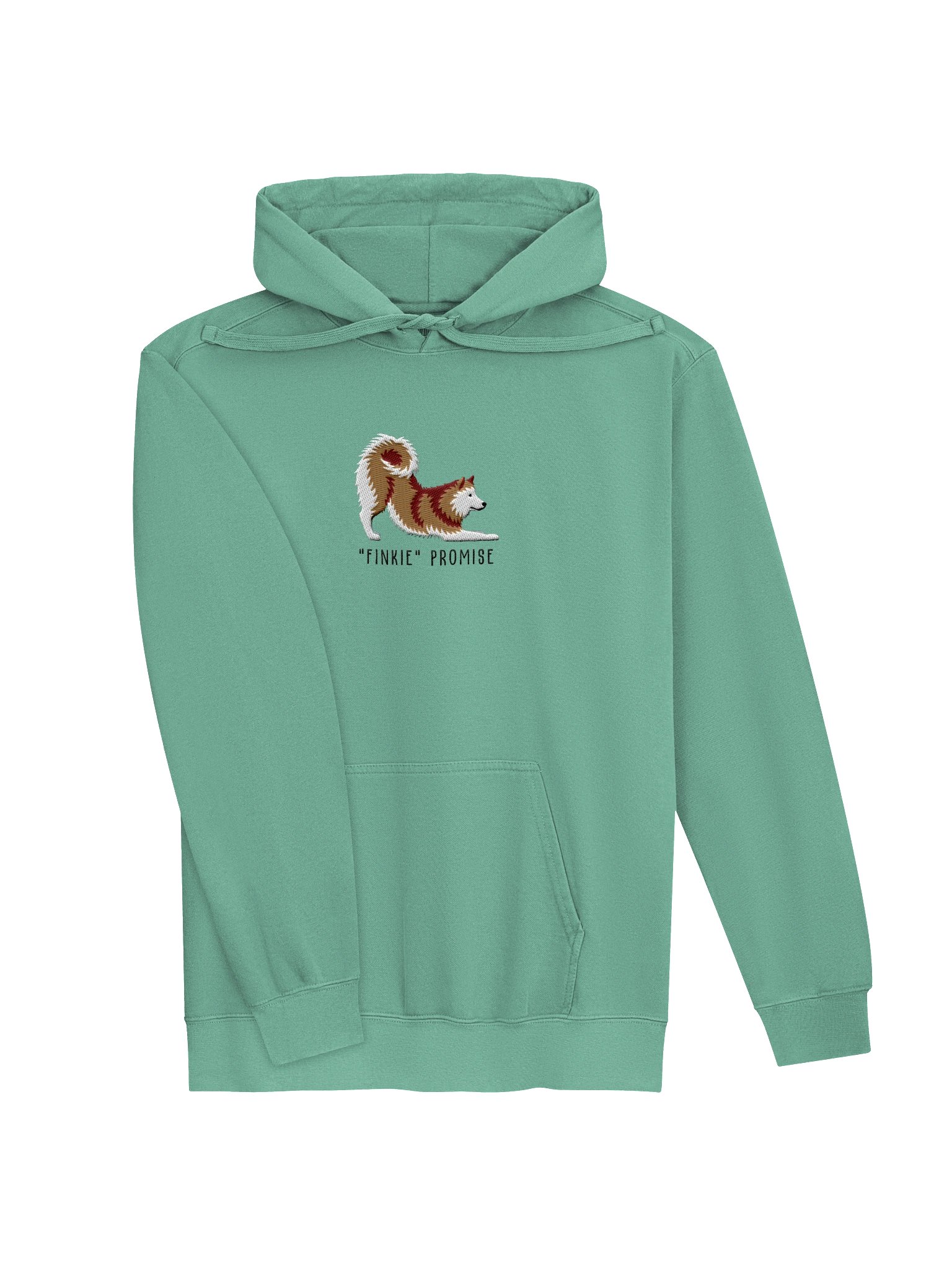 Finkie Promise Premium Hoodie (Embroidered) of a Finnish Spitz(Gold) product image (15)