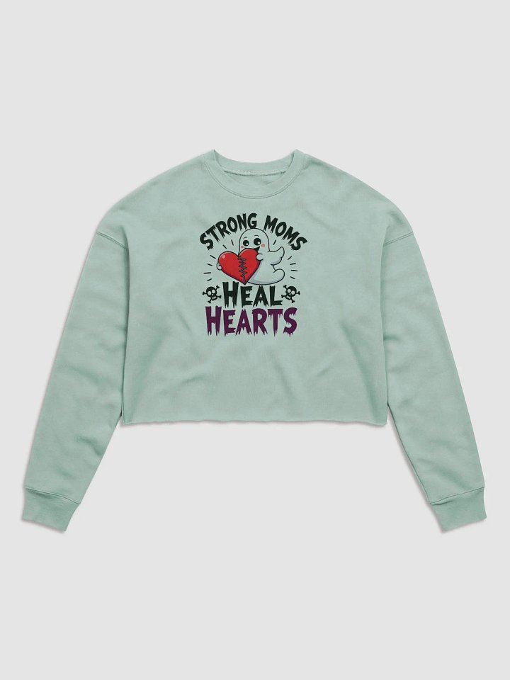 Halloween, Stitched Heart Women's Fleece Crop Sweatshirt product image (2)