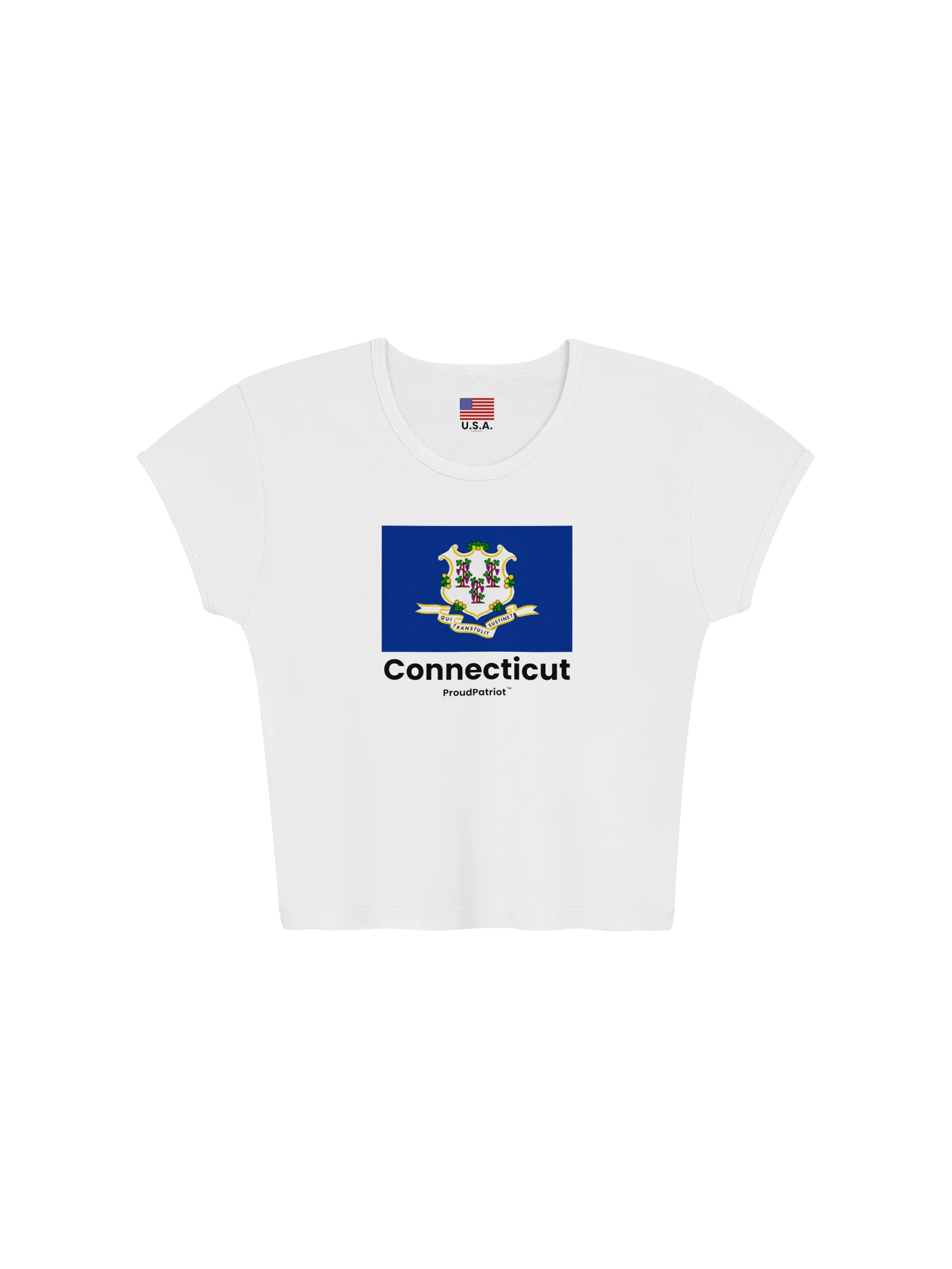 Connecticut Women's Ribbed Baby Tee Crop Top product image (5)