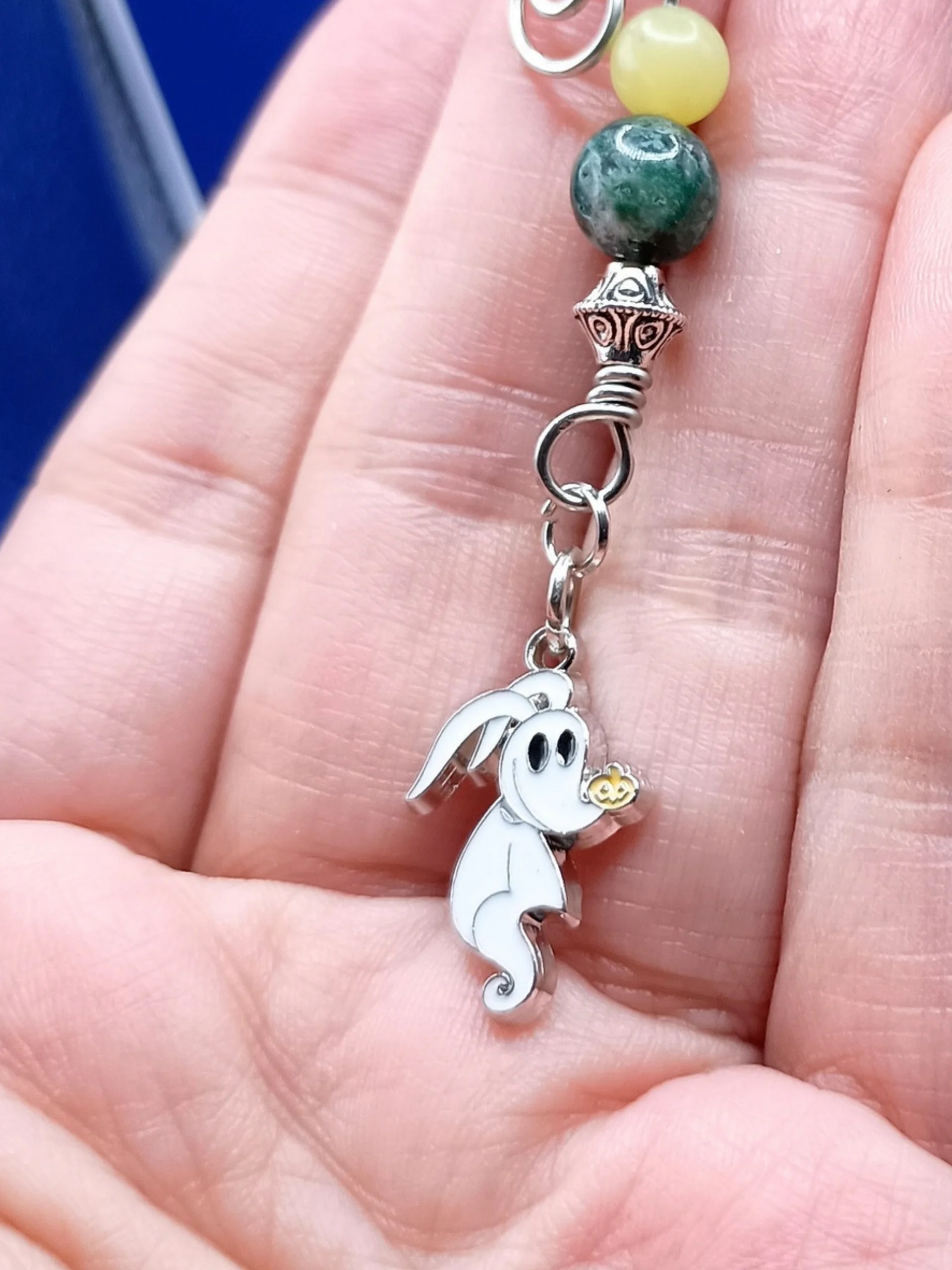 Handmade Bag Charm ft. Ghosty Pup, Halloween & Christmas, Keychain, Purse Accessory product image (3)