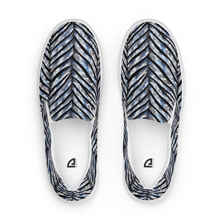 Blue Grey Snake Skin Canvas Shoes product image (1)