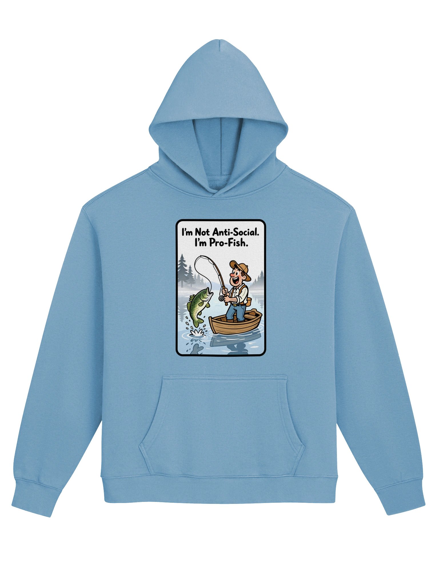 Premium Relaxed Hoodie (Unisex) - "I'm not anti-social. I'm Pro-Fish." Design product image (17)