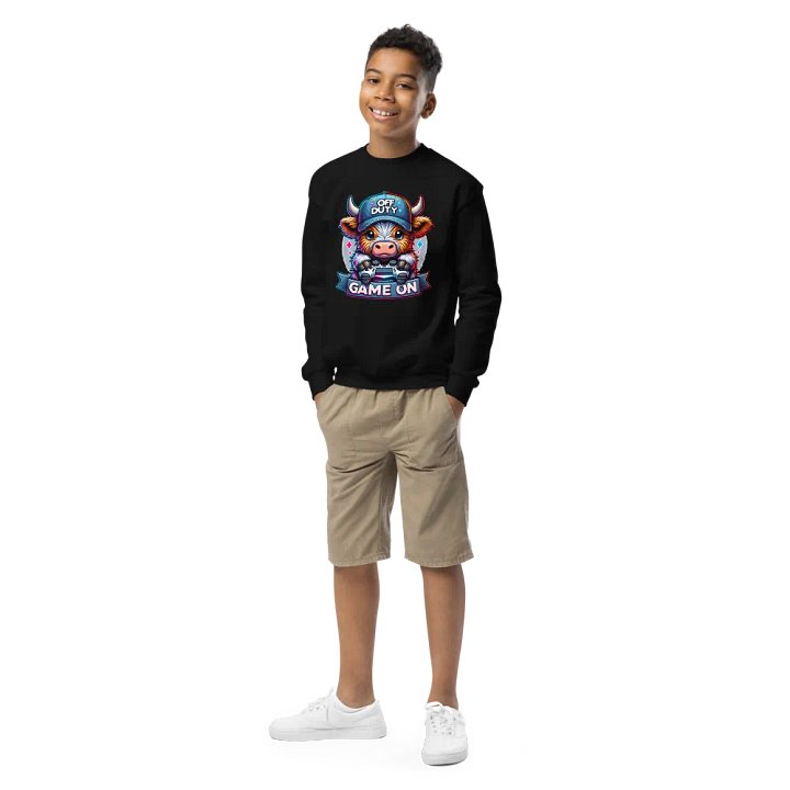 Highland Cow Game On Graphic Unisex Youth Sweatshirt product image (1)
