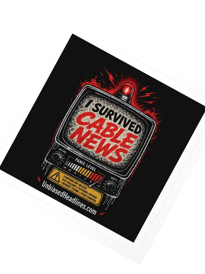 I Survived Cable News (TV Panic-Meter) Sticker product image (2)