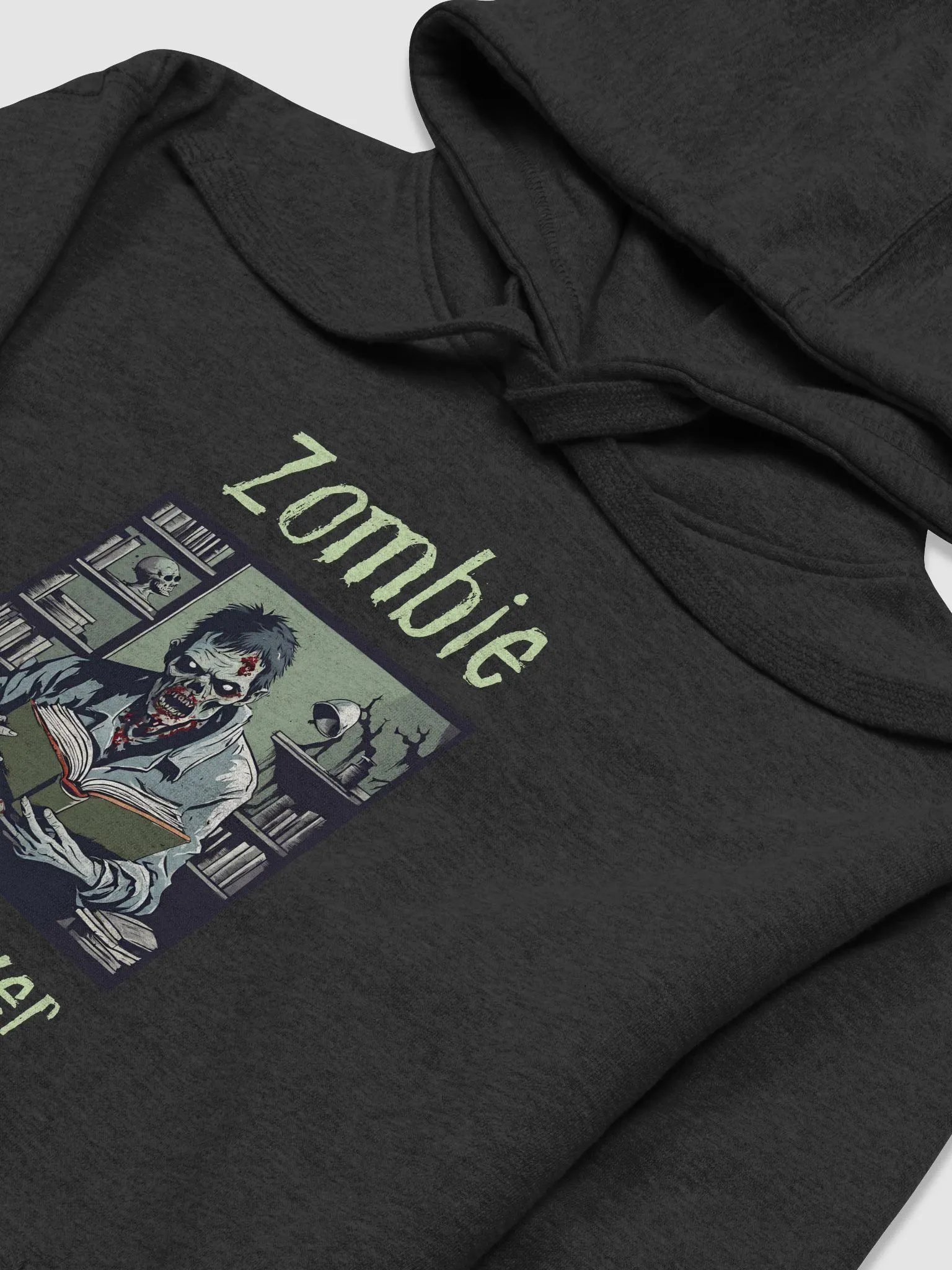 Zombie Book Lover Man - Black Unisex Hoodie product image (3)