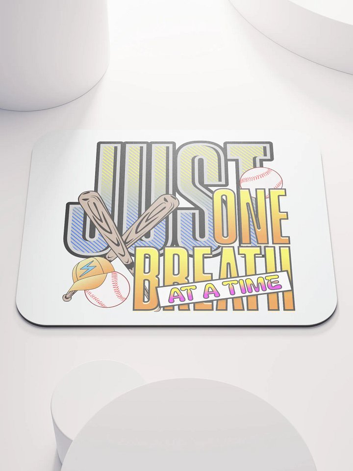 Just One Breath At A Time Baseball Lightning Strike Mouse Pad product image (2)