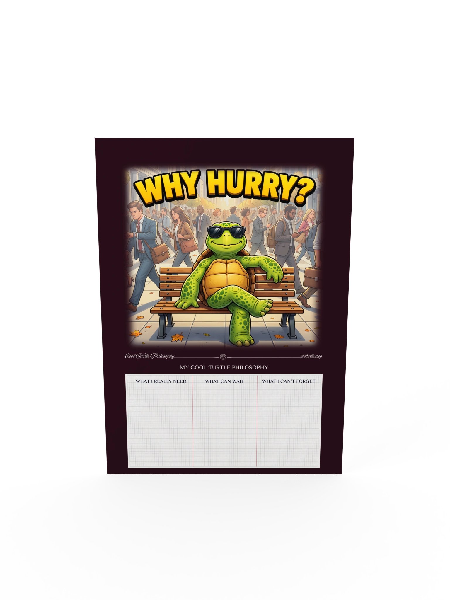 WHY HURRY? — Cool Turtle Matte Art Poster - Dark Burgundy product image (5)