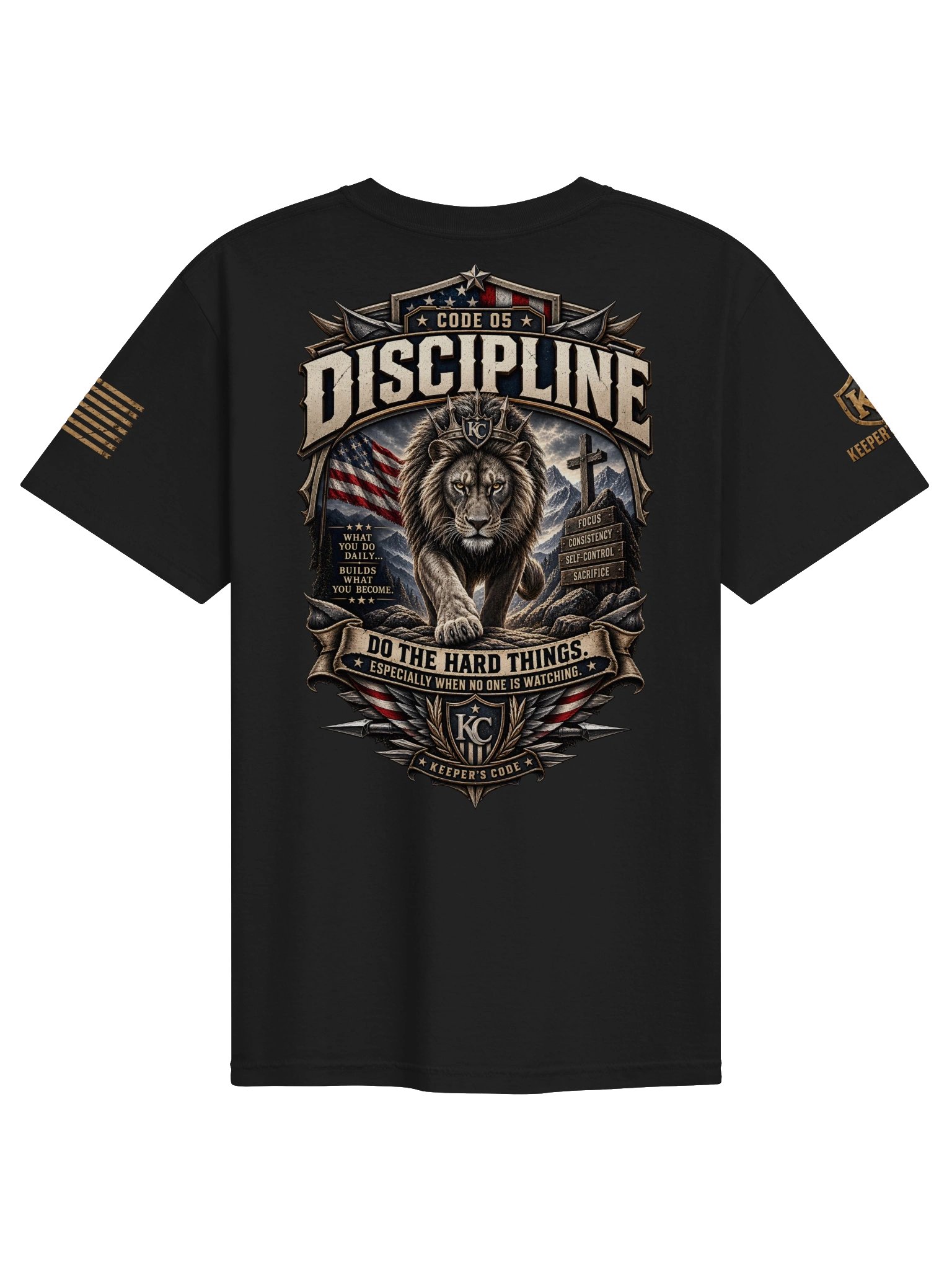 Men’s Lion & Cross Christian Graphic T-Shirt product image (3)