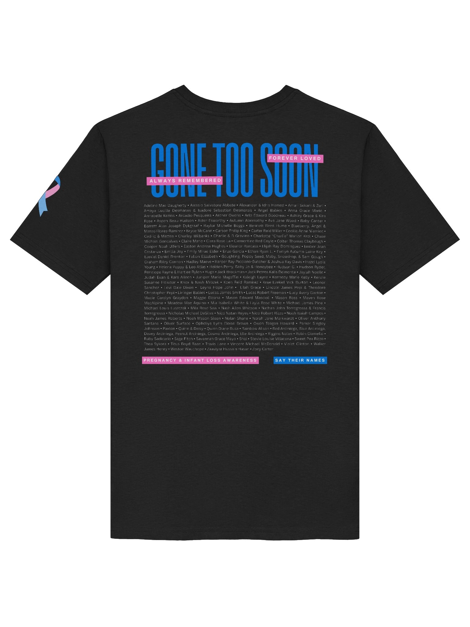 'Gone Too Soon' 2026 Memorial Shirt (organic cotton, dark) product image (5)