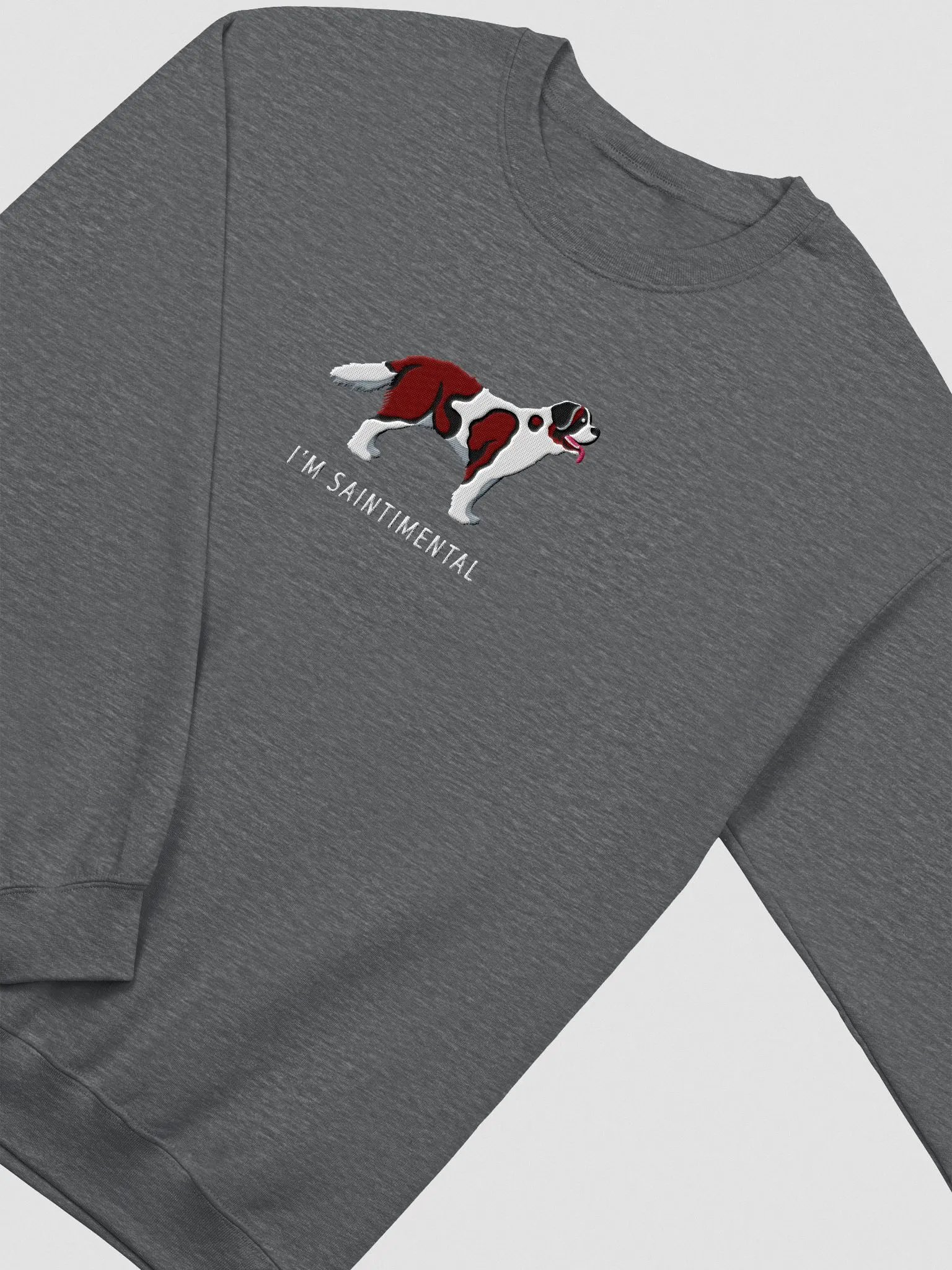 I'm Saintimental Sweatshirt (Embroidered) of a Saint Bernard(Mahogany) product image (6)