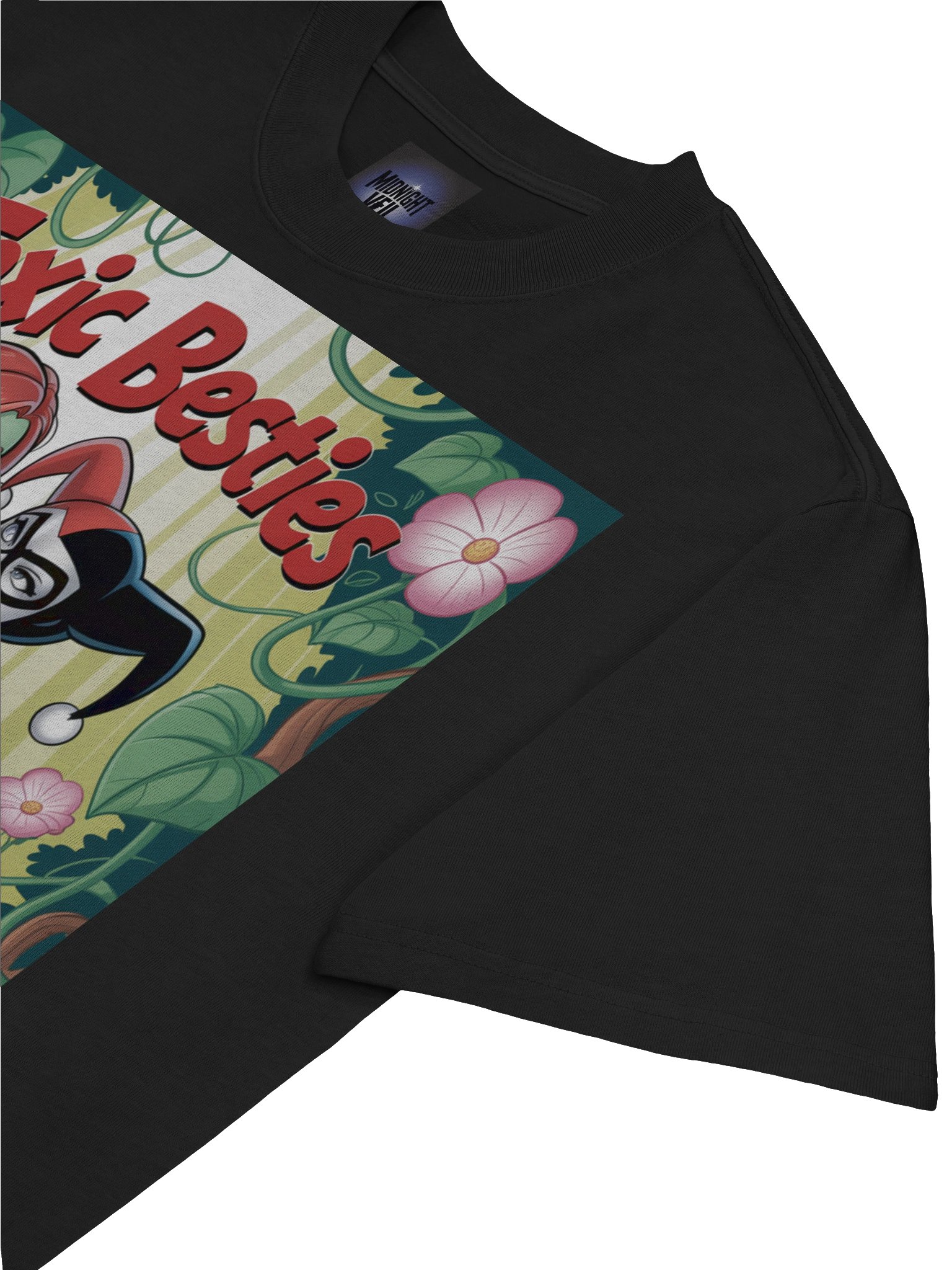 Toxic Besties: Poison Ivy & Harley Quinn Gotham Wildflowers Oversized Faded Unisex T-Shirt product image (7)