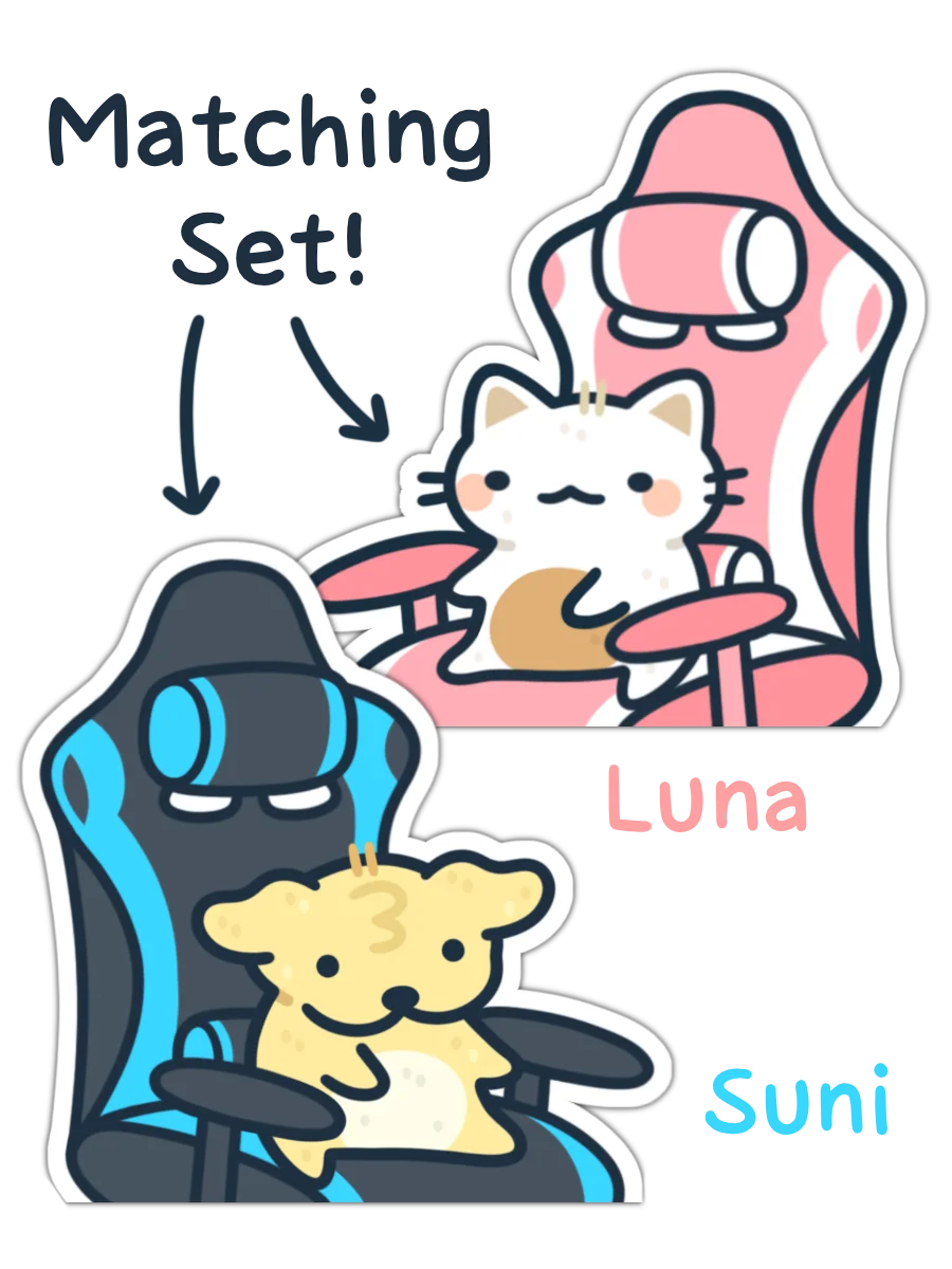 Gamer Suni & Luna Couple Peeker Stickers product image (1)