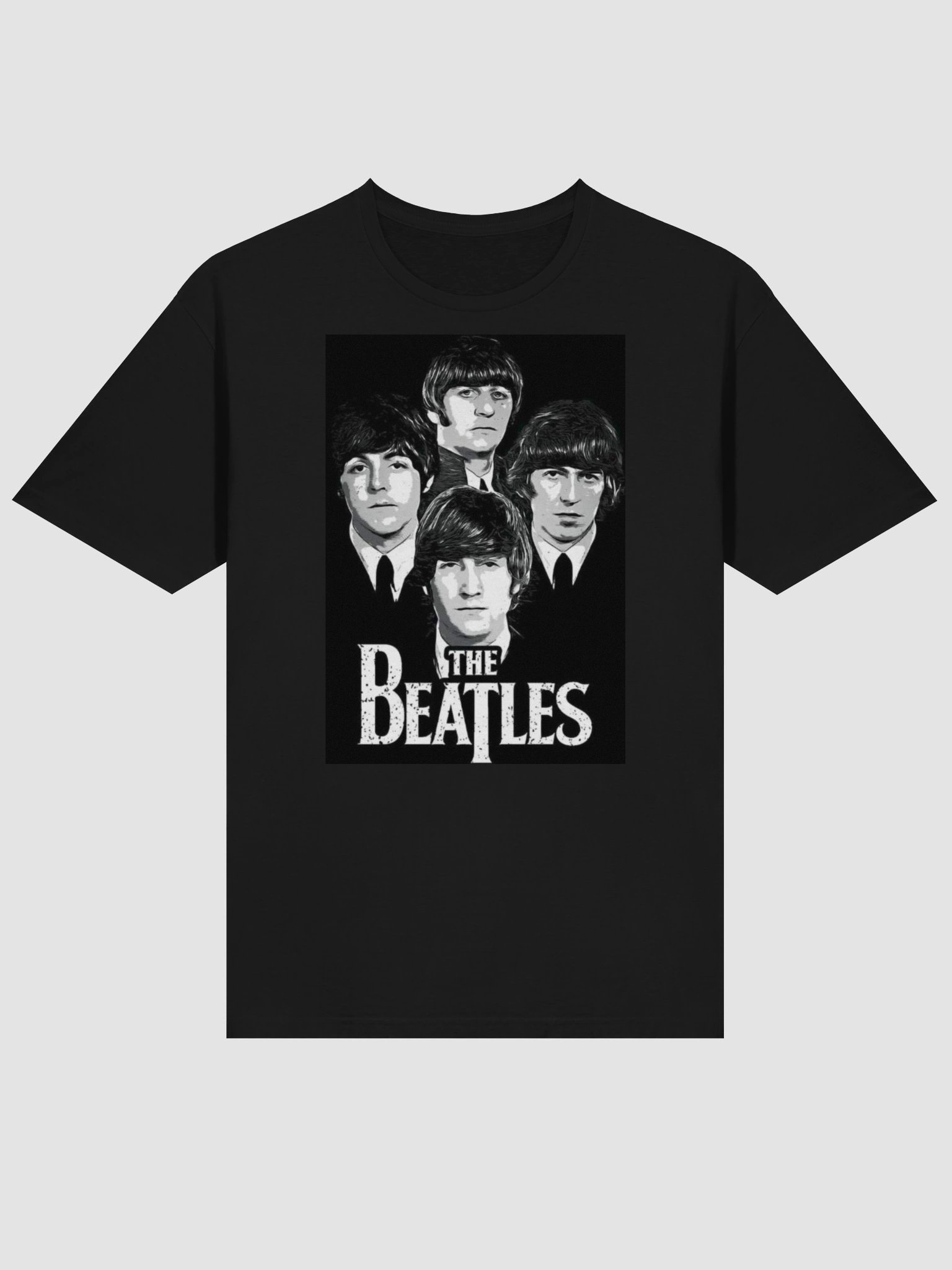 The Beatles T-Shirt | Black & White Portrait Graphic Tee | Classic Rock Band Shirt product image (2)