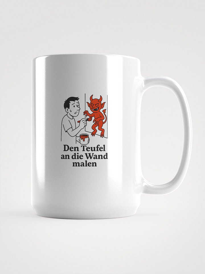 Den Teufel an die Wand malen To paint the devil on the wall mug by dark alphabet product image (1)