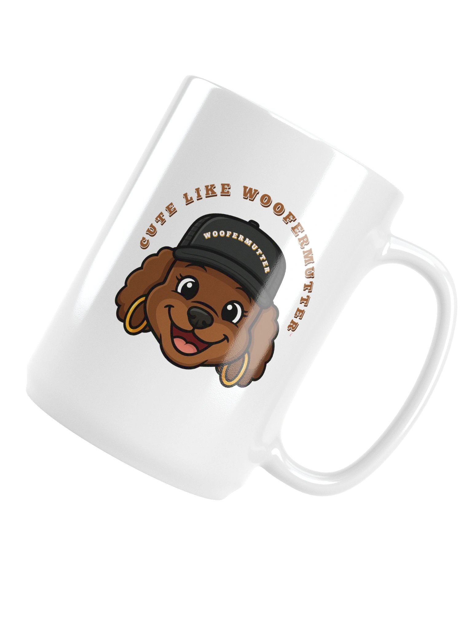 Cute As A WooferMutter™ Brown Poodle White Ceramic Mug product image (9)