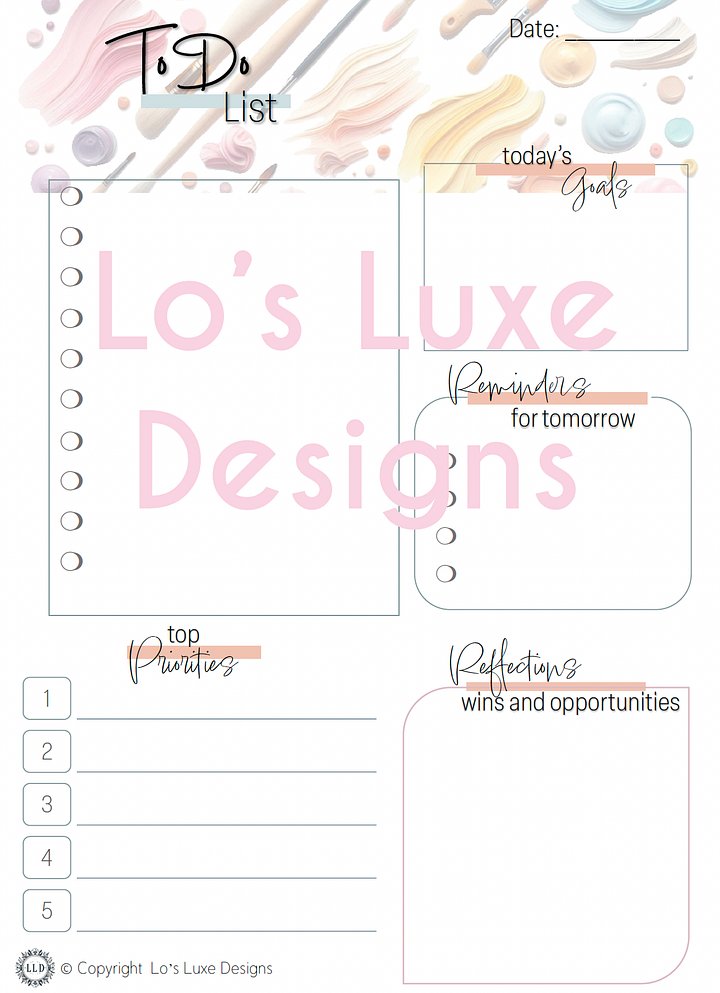 Artistic Paint To Do List Bundle - 8.5x11 - Printable product image (1)