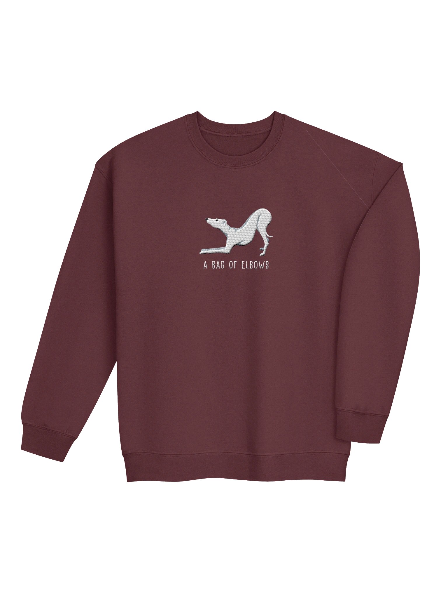 A Bag of Elbows Sweatshirt (Embroidered) of an Italian Greyhound(White) product image (7)