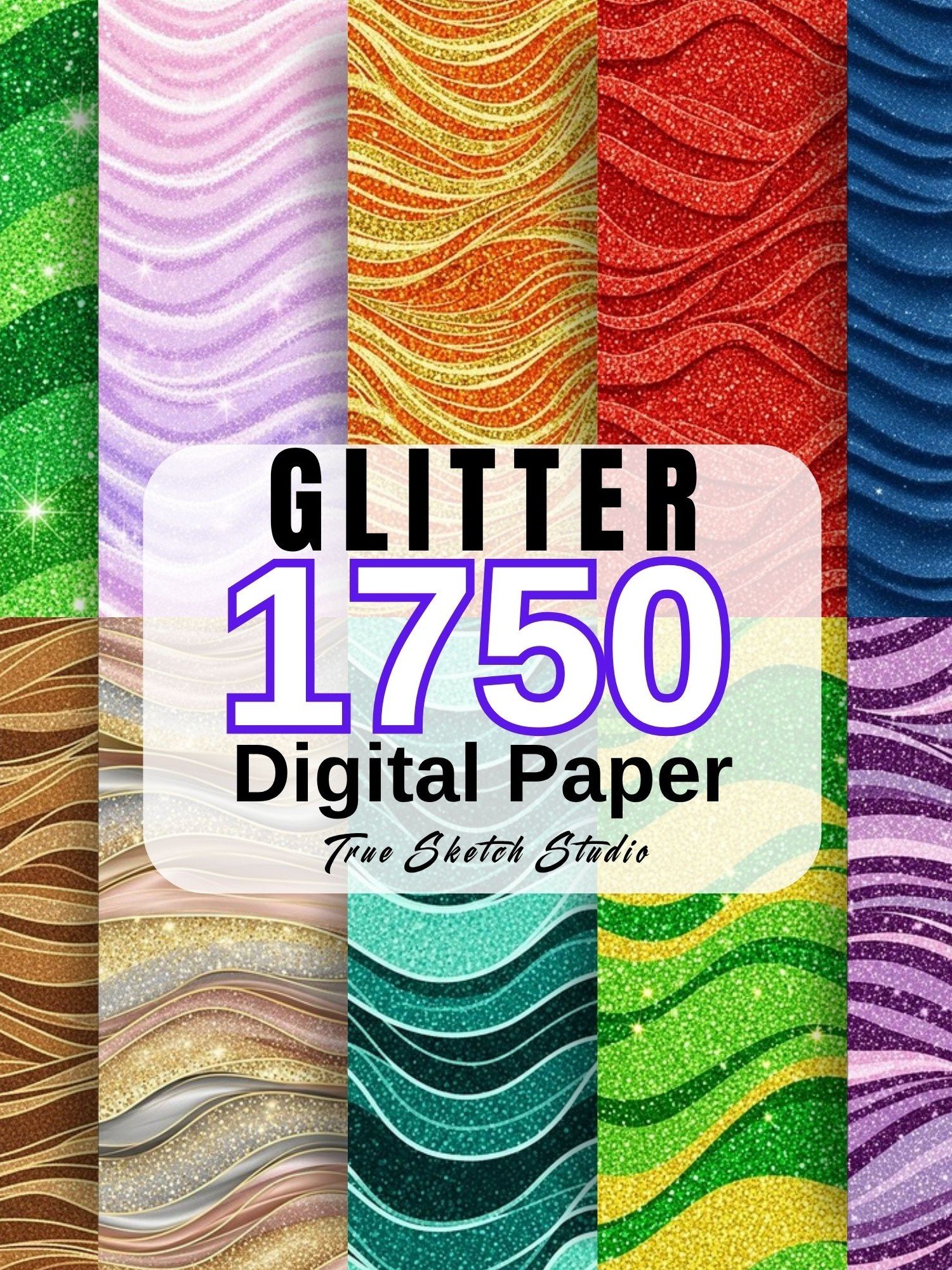 1750 Glitter Digital Paper Bundle, Sparkle Texture PNG product image (7)