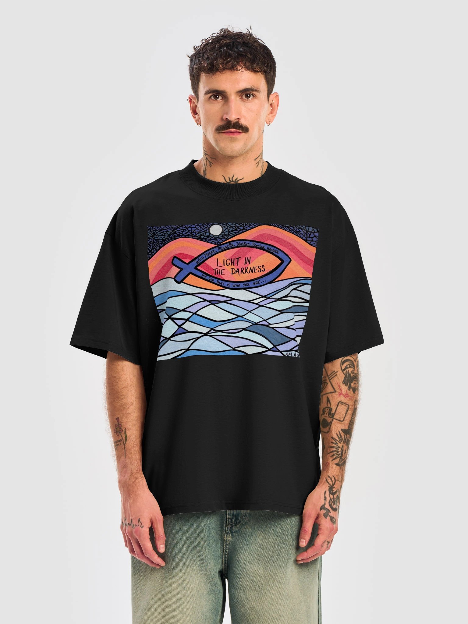 Light in the Darkness Christian Fish Tee product image (5)