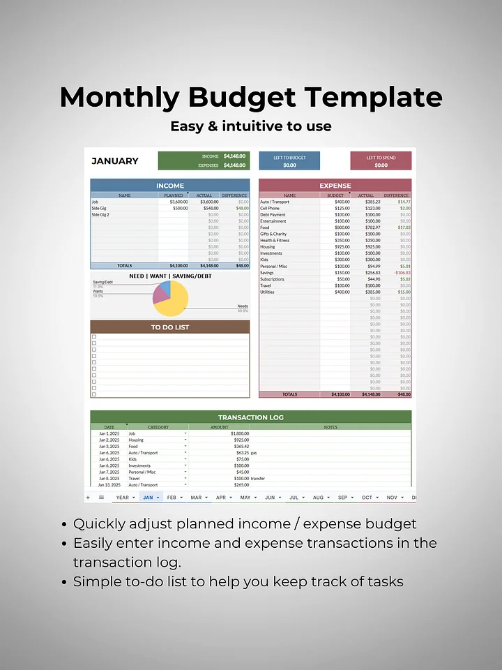 Simple Personal Budget Template (Google Sheets) product image (2)