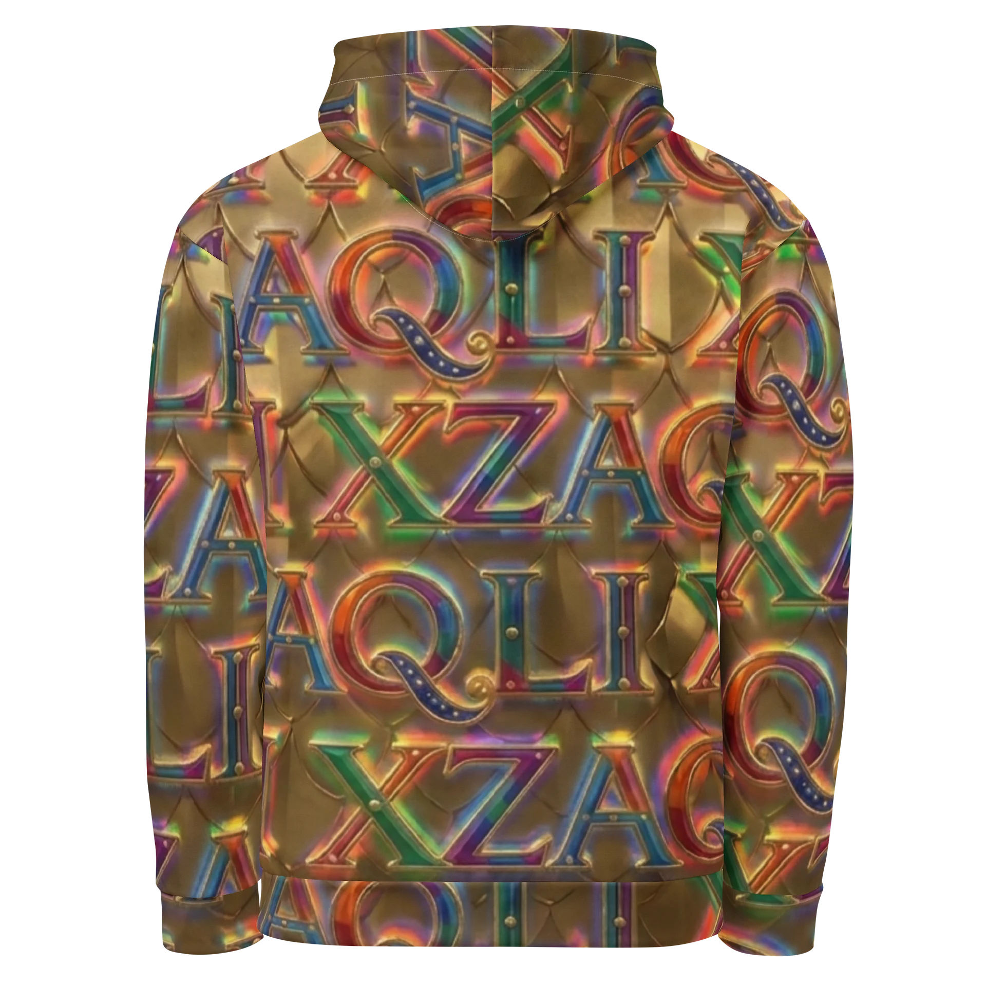 XZAQLI Liquid Gold Monogram Hoodie product image (3)