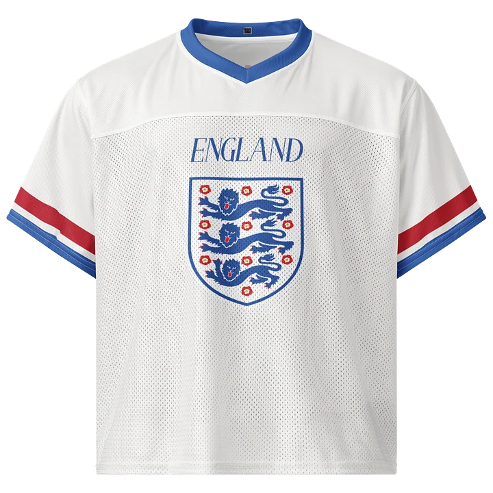 Vintage England Football Shirt #10 | Unisex Boxy Fit Mesh Jersey - Oversized Retro Three Lions Supporters Tee product image (1)