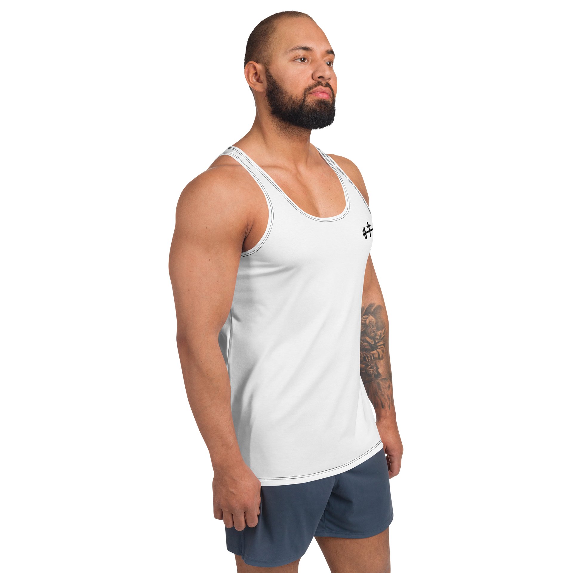 Mens His House White Performance Tank product image (3)