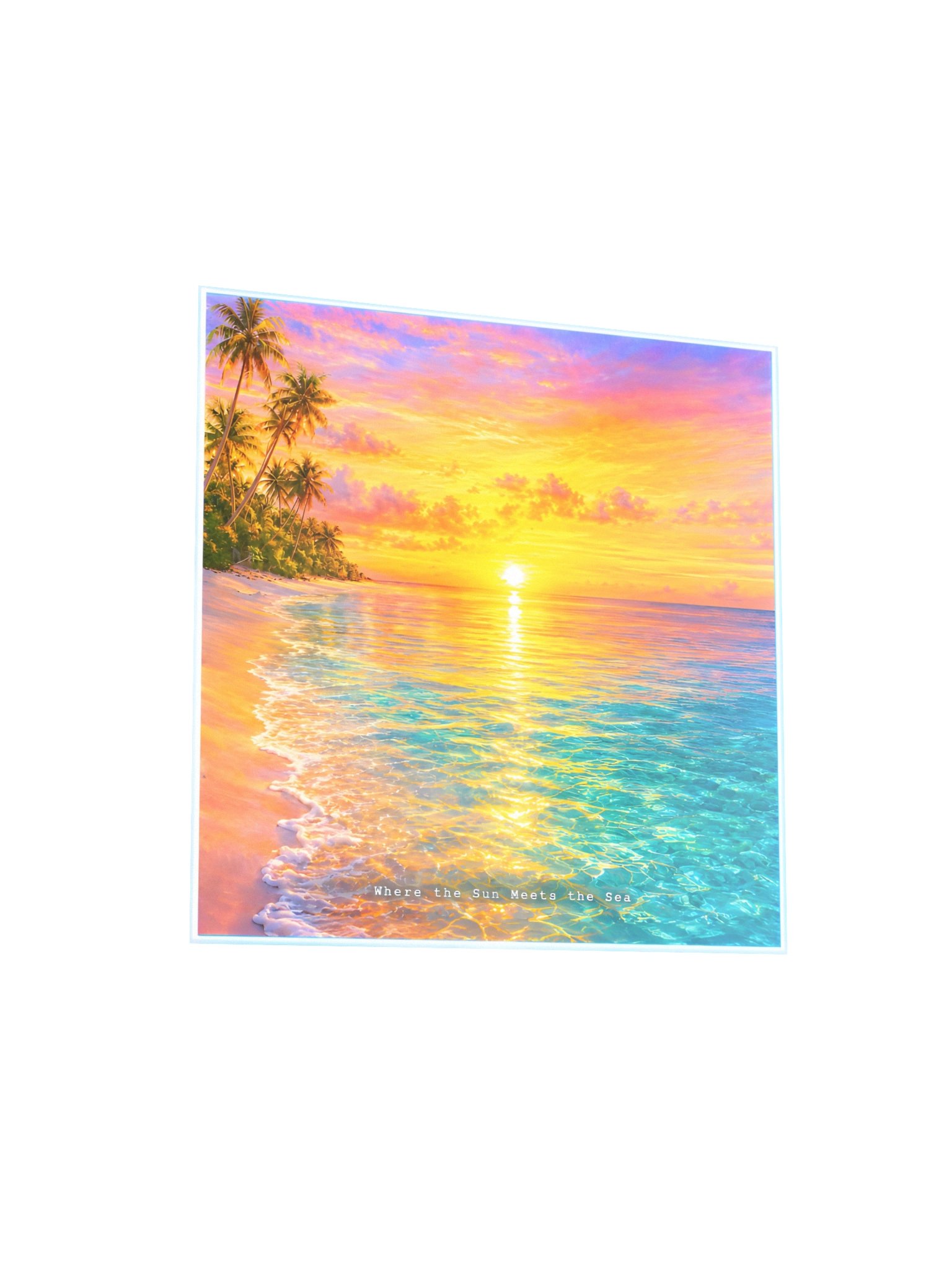 Tropical Sunset Beach Wall Art Poster, Turquoise Ocean Paradise Print, Wanderlust Gift product image (4)