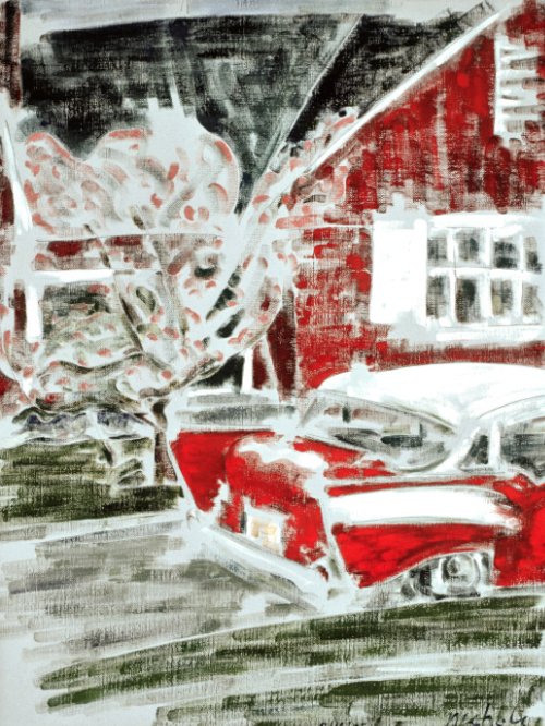 In the Window behind the Woman (1985) Greeting Card product image (1)