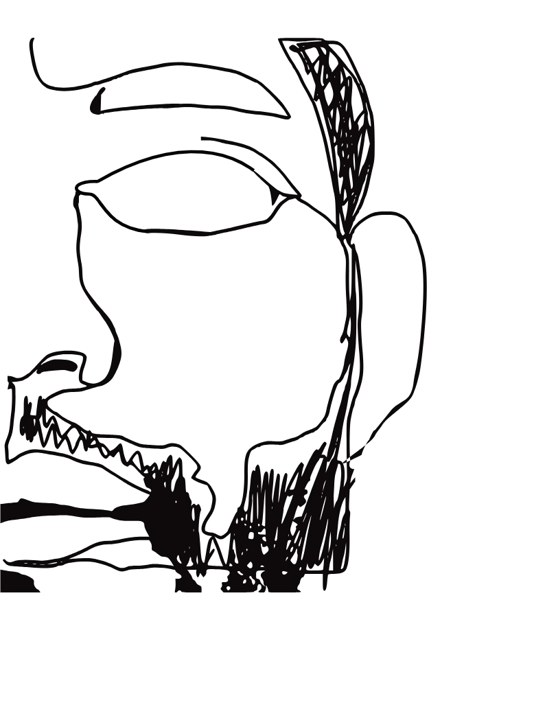 Black man face line drawing product image (1)