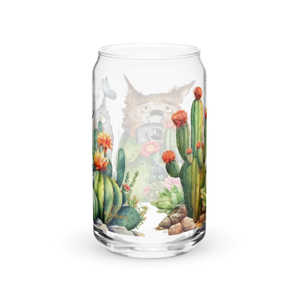 Desert Bloom: A Tale of Resilience Glass Can | 16 oz Friendship Blossoms Drinkware product image (8)