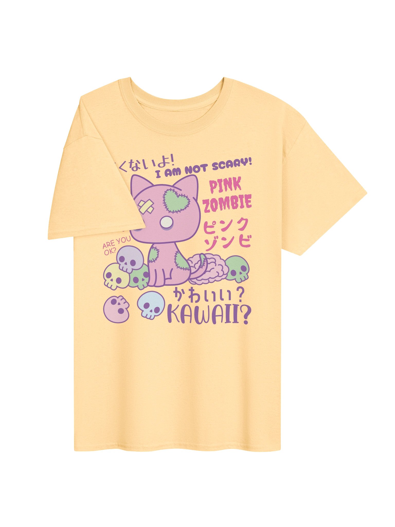 Pink Zombie Cat - Unisex Adult Heavyweight T-shirt product image (2)