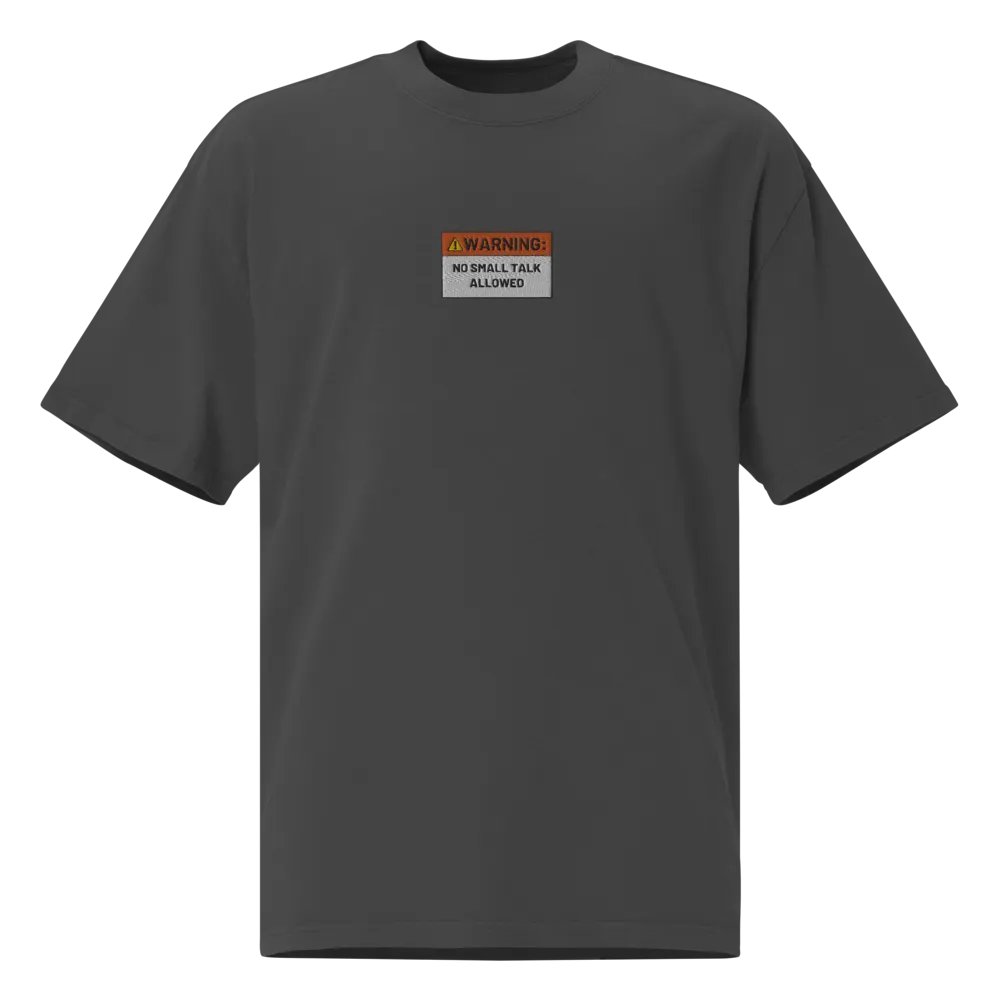 NO SMALL TALK embroidered oversized faded neutral tee product image (1)