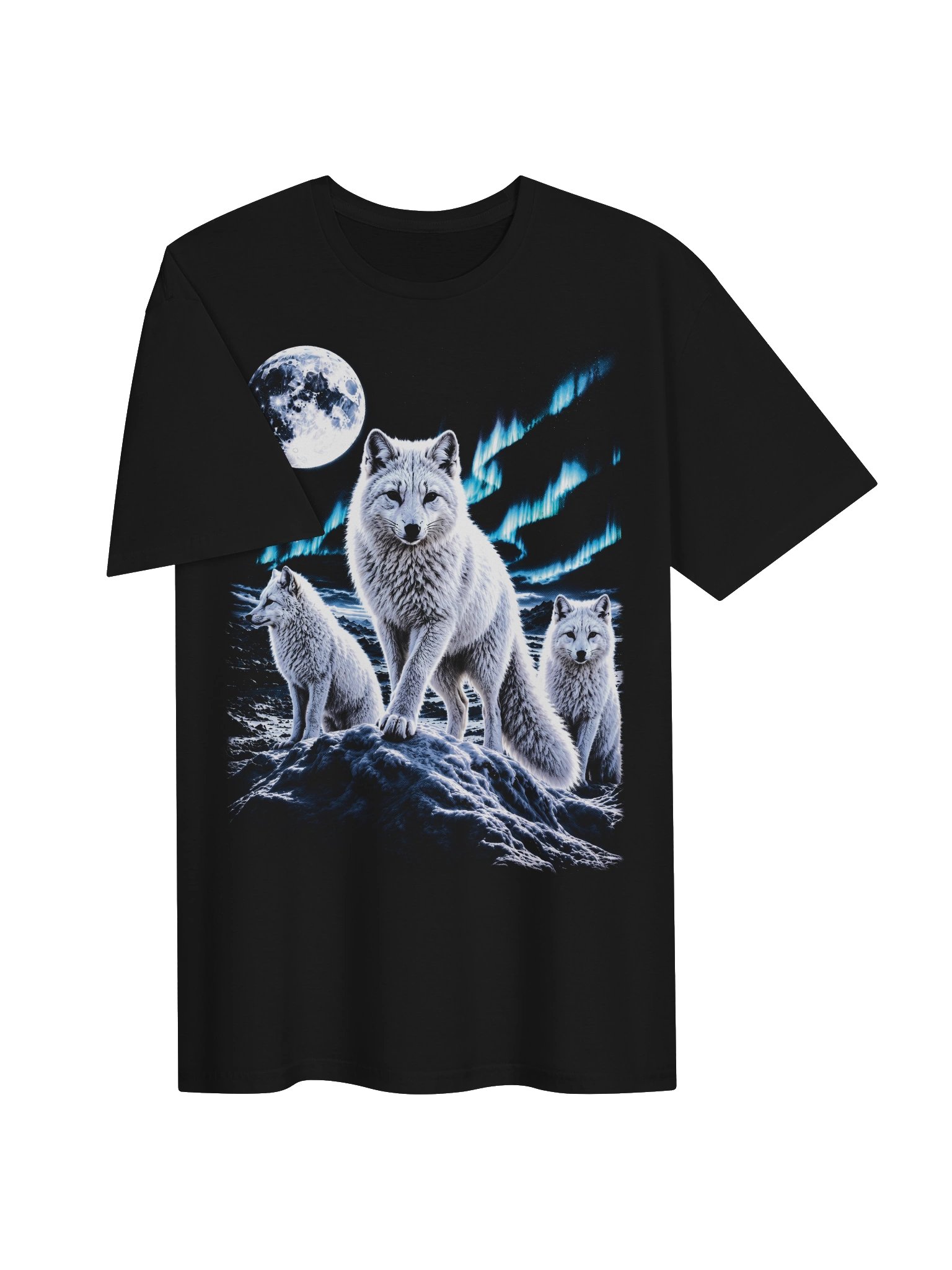 Arctic Fox Howling Moon Tshirt | Legendary Wildlife Shirt product image (2)
