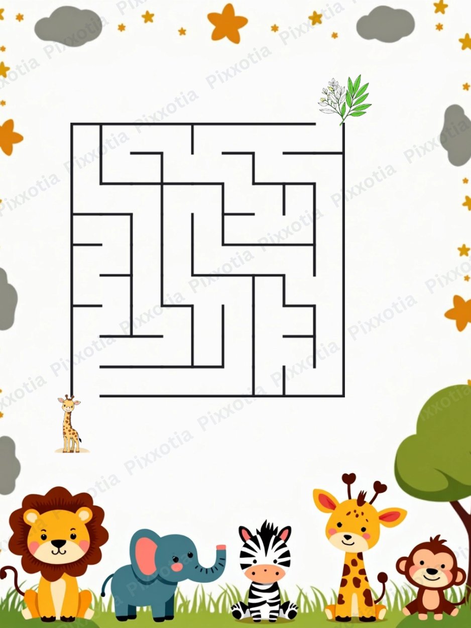 Maze Book (PDF) 50 Pages Including Solution Printable Book Easy Level - 1 product image (3)