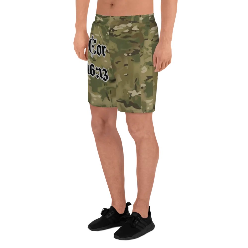 Faithful Camo: 1 Corinthians 16:13 Unisex Athletics Shorts - Multicam product image (7)