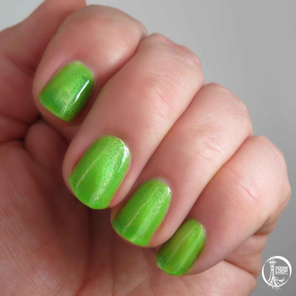PRIMAL GREEN - Neon Green Jelly Magnetic Sparkle Polish product image (4)