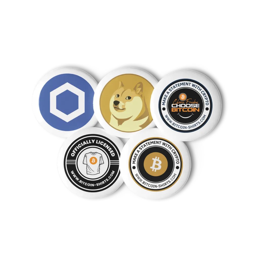Golden Cryptos Logo Pin Buttons Set product image (1)
