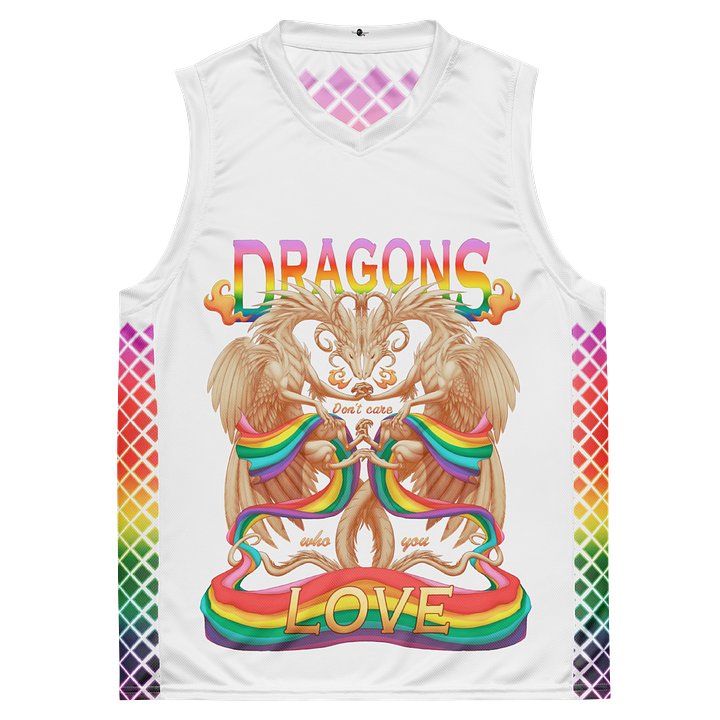 White Pride Dragons Basketball Jersey product image (2)
