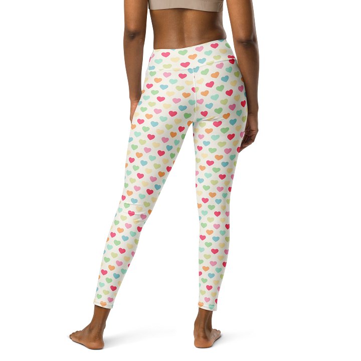 Heart Parade High-Waisted Leggings - Colorful Love Print product image (2)