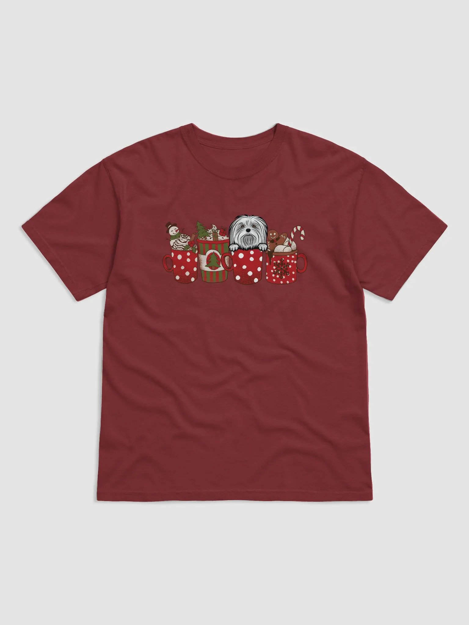 Cute Maltese(2) in a Christmas Cup T-Shirt | Funny Christmas Pup in a Cup product image (4)