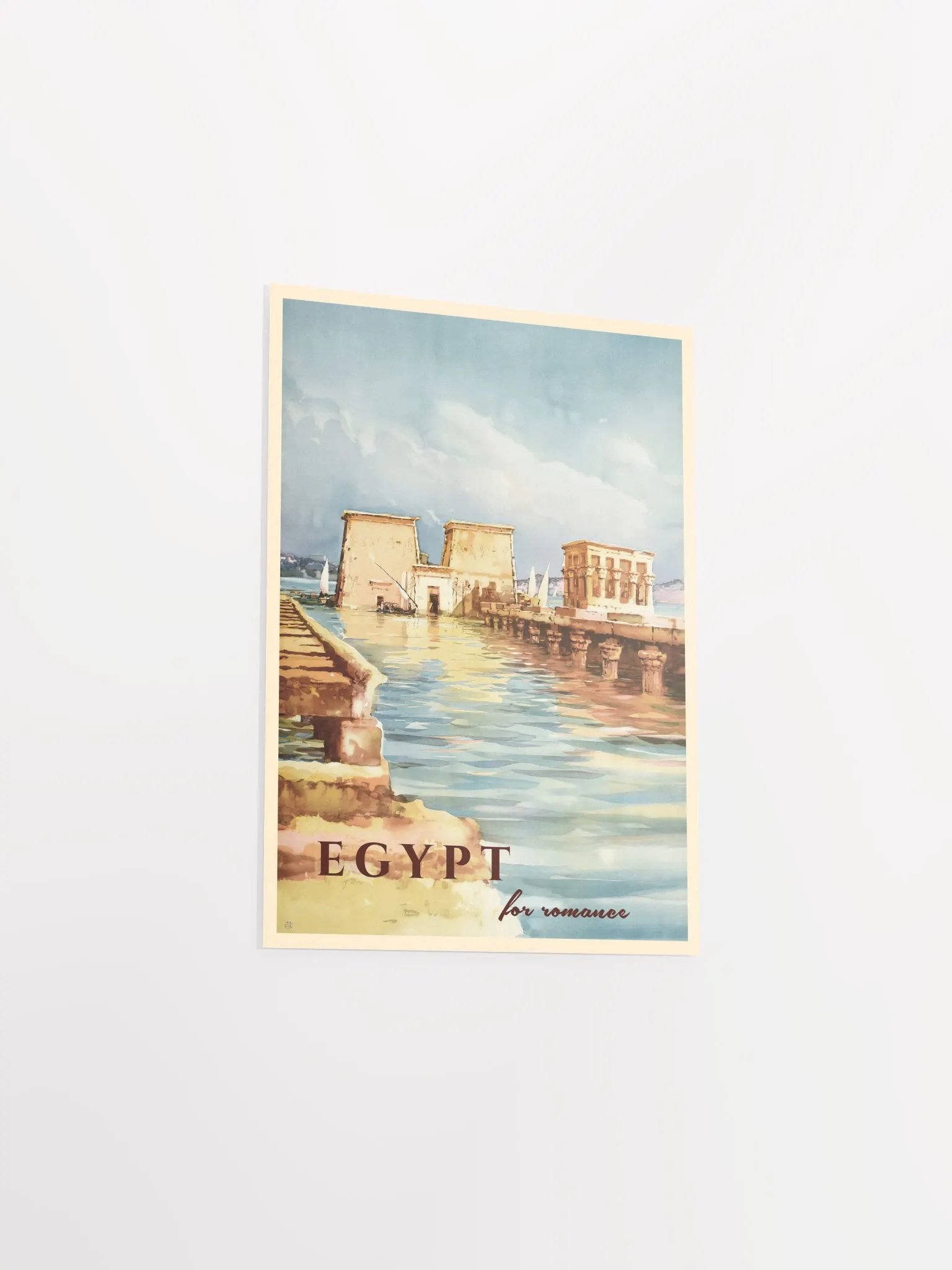 Egypt for romance, 1950s (River Nile, Felucca Boats) — retro vintage travel poster, retro travel art, retro travel wall art product image (8)