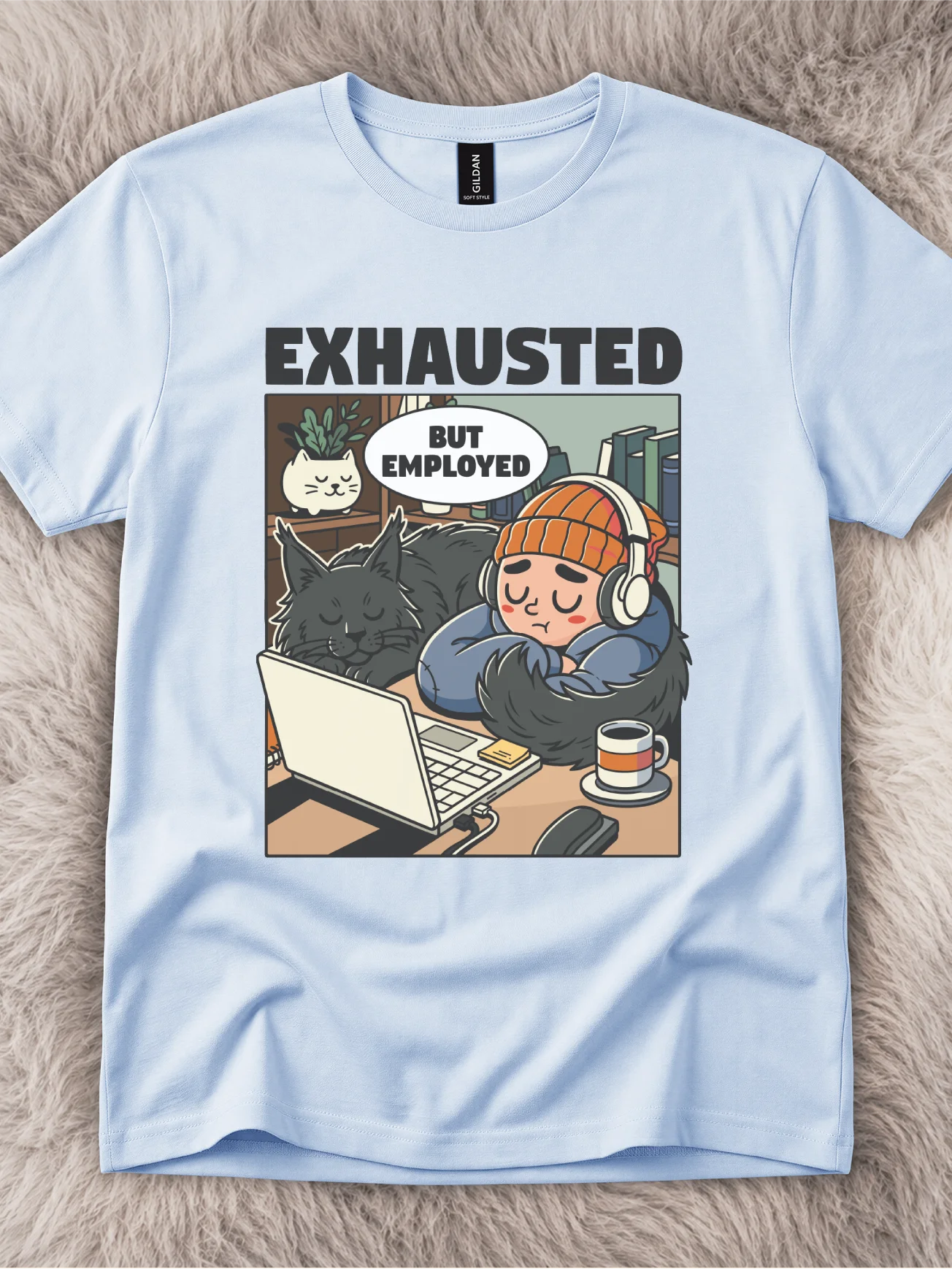 Exhausted But Employed Maine Coon Shirt product image (1)